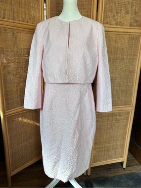 PAULE KA Pale Pink Textured Two-Piece Dress Set